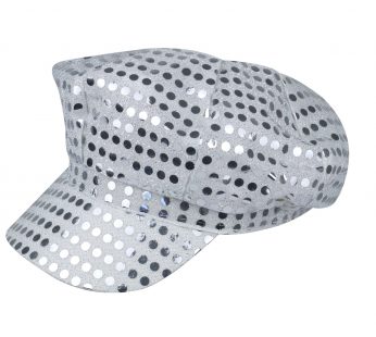 70s Silver Sequin Disco Hat (Adult)