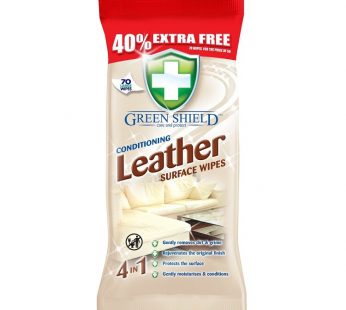 Green Shield Leather Wipes, 70 Extra Large Sheets