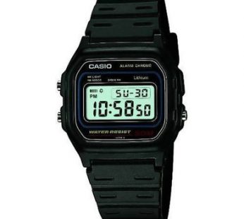 Casio W-59-1VQES Casual Digital Watch 50M Water Resistant with Black Resin Strap